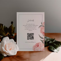 Elegant Floral Pink Peony Enclosure Card