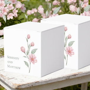 Elegant Floral Pink Sage Summer Garden Wedding Favour Box