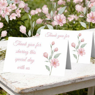 Elegant Floral Pink Sage Summer Garden Wedding Place Card