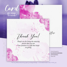 Elegant Floral Pink Thank You 