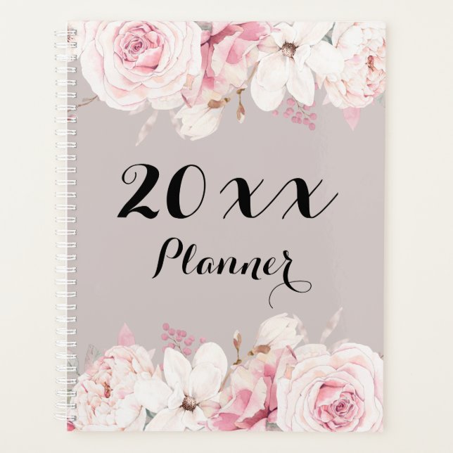 Elegant Floral Planner Hard Cover (Front)