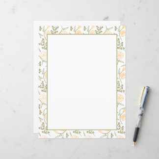 Elegant Floral Planner Stationery Paper