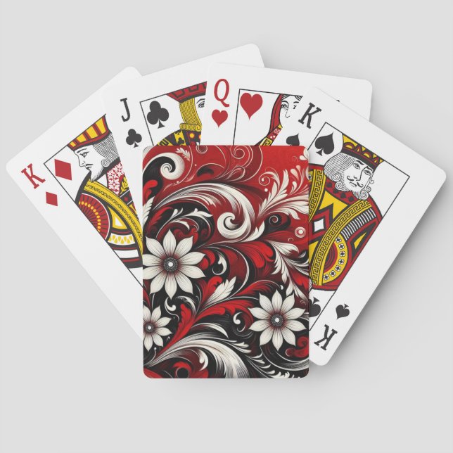 Elegant Floral Playing Cards (Back)