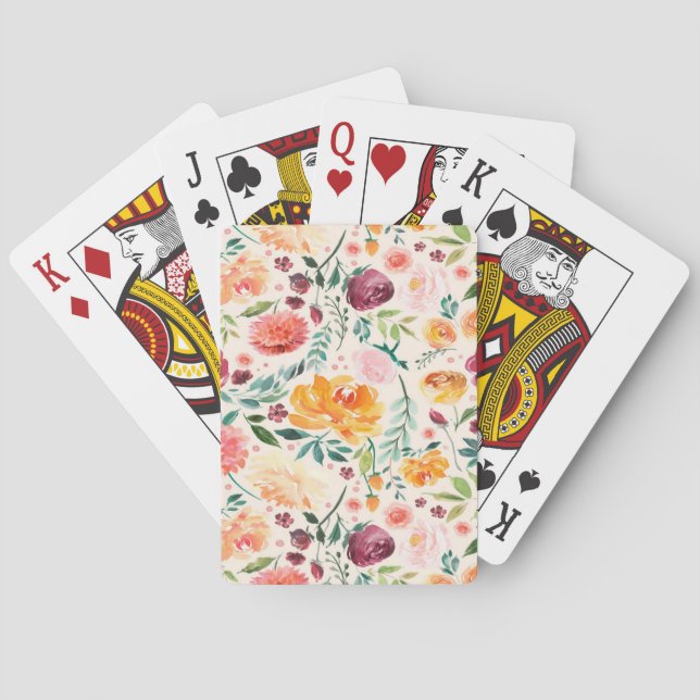 Elegant Floral Playing Cards (Back)