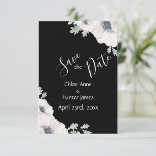 Elegant  Floral Poppy Chic Modern Simple Save The Date