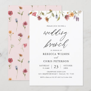 Elegant Floral Post Wedding Brunch Invitation