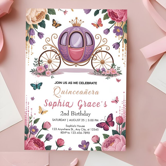 Elegant Floral Princess Invitation (Creator Uploaded)