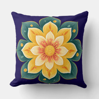 Elegant Floral Print Decorative Pillow