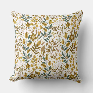 Elegant Floral Print Decorative Pillow