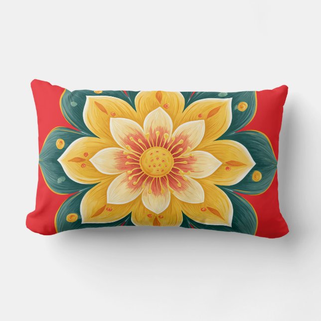 Elegant Floral Print Decorative Pillow (Front)