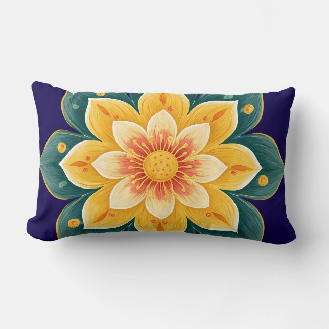 Elegant Floral Print Decorative Pillow (Front)