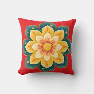 Elegant Floral Print Decorative Pillow