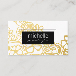 Elegant Floral Print Personal Stylist Business Card