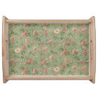 Elegant Floral Print Serving Tray