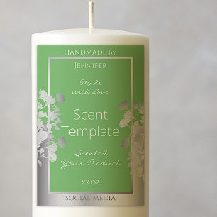 Elegant Floral Product Label Sage Green and Silver