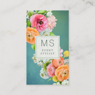 Elegant Floral Professional Business Card