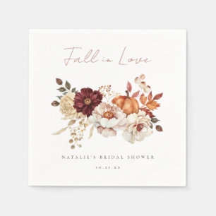 Elegant Floral Pumpkin Fall Bridal Shower Napkin