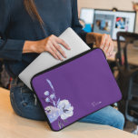 Elegant Floral Purple Abstract  Laptop Sleeve<br><div class="desc">Elegant Floral Purple Abstract laptop sleeve. Protect your laptop with this Purple and beige sand abstract pattern laptop sleeve. Easily personalise it with your own name ( or any other name) by click on "PERSONALIZE THIS TEMPLATE" button. This laptop sleeve is for those who want to protect the laptop with...</div>