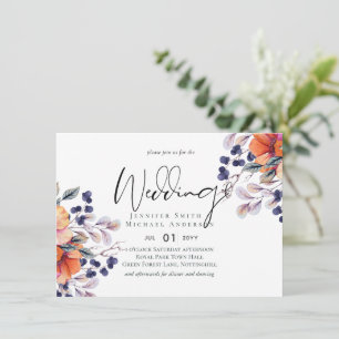 Elegant Floral Purple Orange Wedding