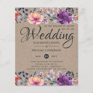 Elegant Floral Purple Orange Wedding