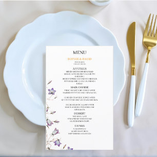 Elegant Floral Purple Wedding Budget Menu