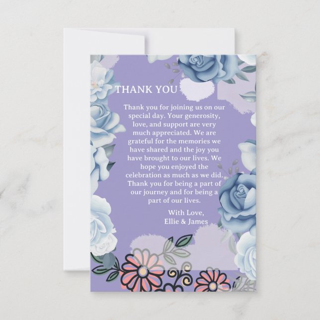 Elegant Floral Purple wedding card (Front)
