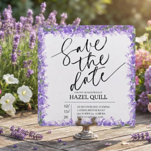 Elegant Floral Quinceañera Save the Date