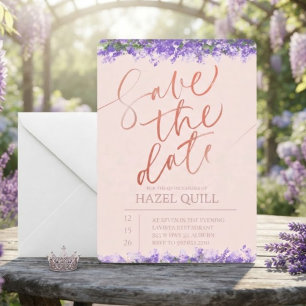 Elegant Floral Quinceañera Save the Date Invitation