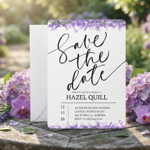 Elegant Floral Quinceañera Save the Date Invitation