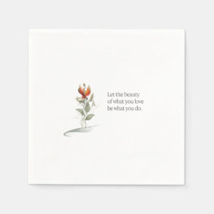 Elegant floral quote paper napkins 