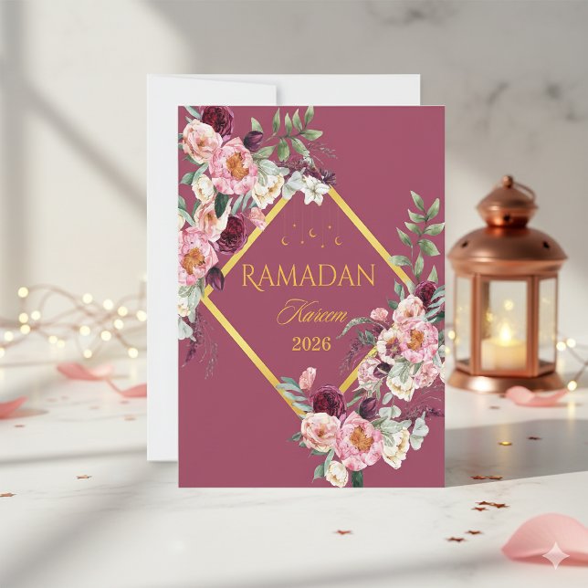 Elegant Floral Ramadan Kareem Greeting Card  (Creator Uploaded)