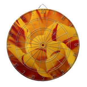 Elegant Floral Red and Gold Monsella Tulips Dartboard