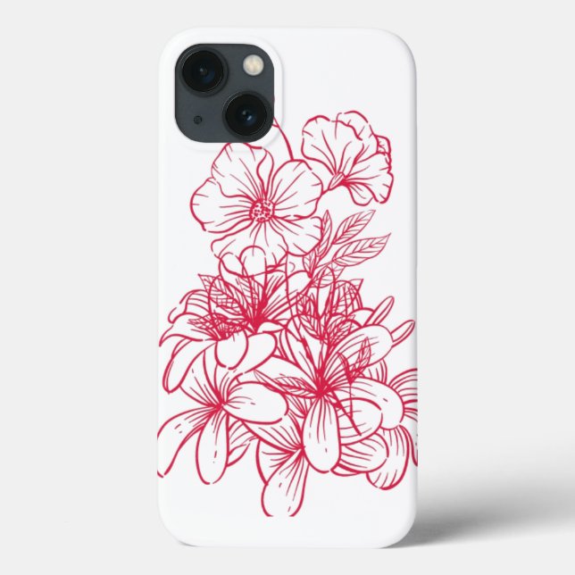 Elegant Floral Red iPhone Cover (Back)