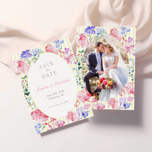 Elegant Floral Regency Photo Wedding Save The Date
