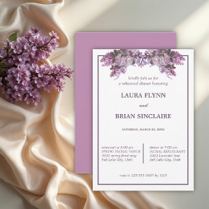 Elegant Floral Rehearsal Dinner  Invitation
