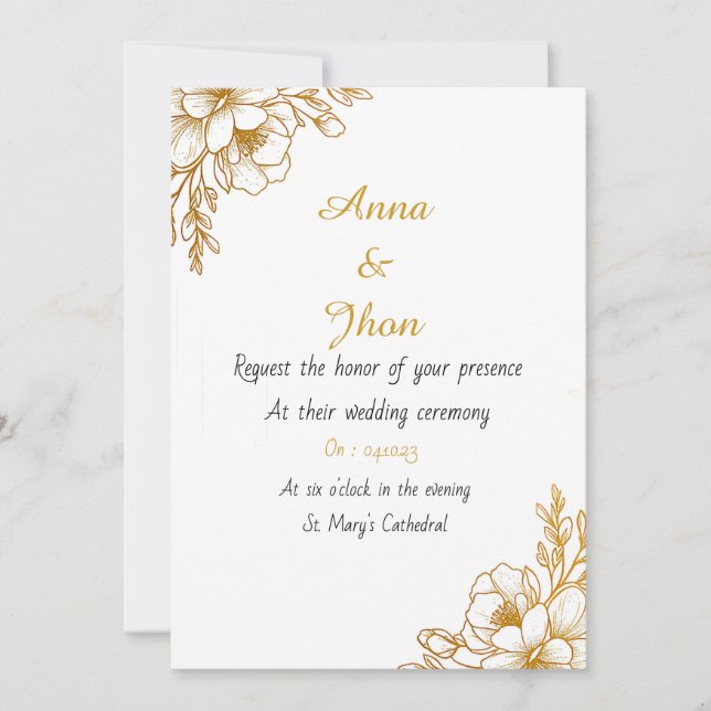Elegant Floral Rehearsal Wedding Invitation (Front)