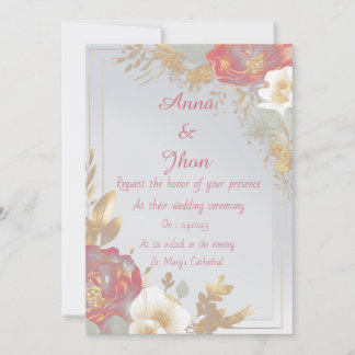 Elegant Floral Rehearsal Wedding Invitation
