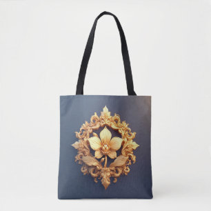 Elegant Floral Relief Design With Ornate Details Tote Bag