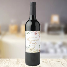 Elegant Floral Retirement Party Gold Script