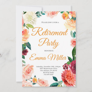 Elegant Floral Retirement Party Invitation