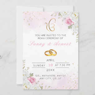 Elegant Floral Roka Invitation card