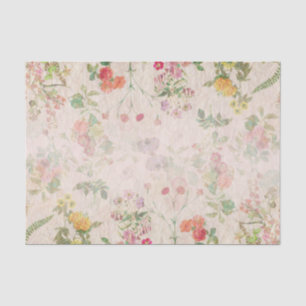 Elegant Floral Romantic Pink Wedding Wild Flower Tissue Paper