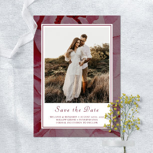 Elegant Floral Romantic Save The Date Photo Card