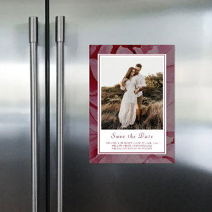 Elegant Floral Romantic Save The Date Photo Magnet
