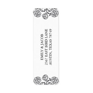 Elegant Floral Rose Black & White Minimalist