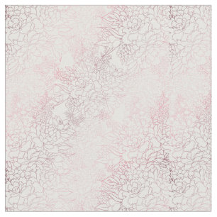Elegant floral rose gold strokes doodles design fabric
