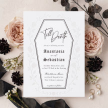 Elegant Floral Rose Gothic Till Death Wedding