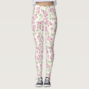 Elegant Floral Rose Leggings