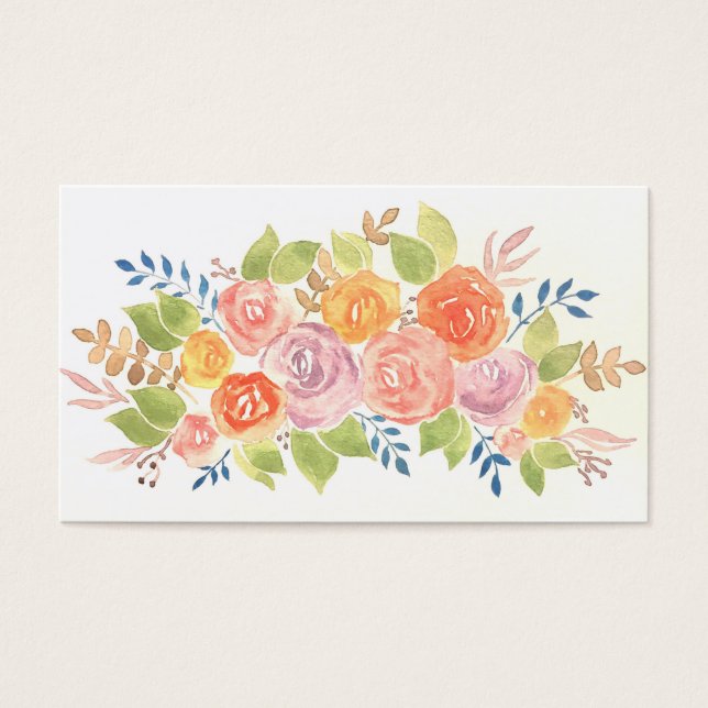 Elegant Floral Rose Pattern Template Watercolor (Front)