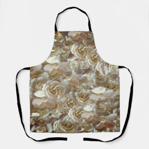Elegant Floral Rose Petal Pattern Apron
